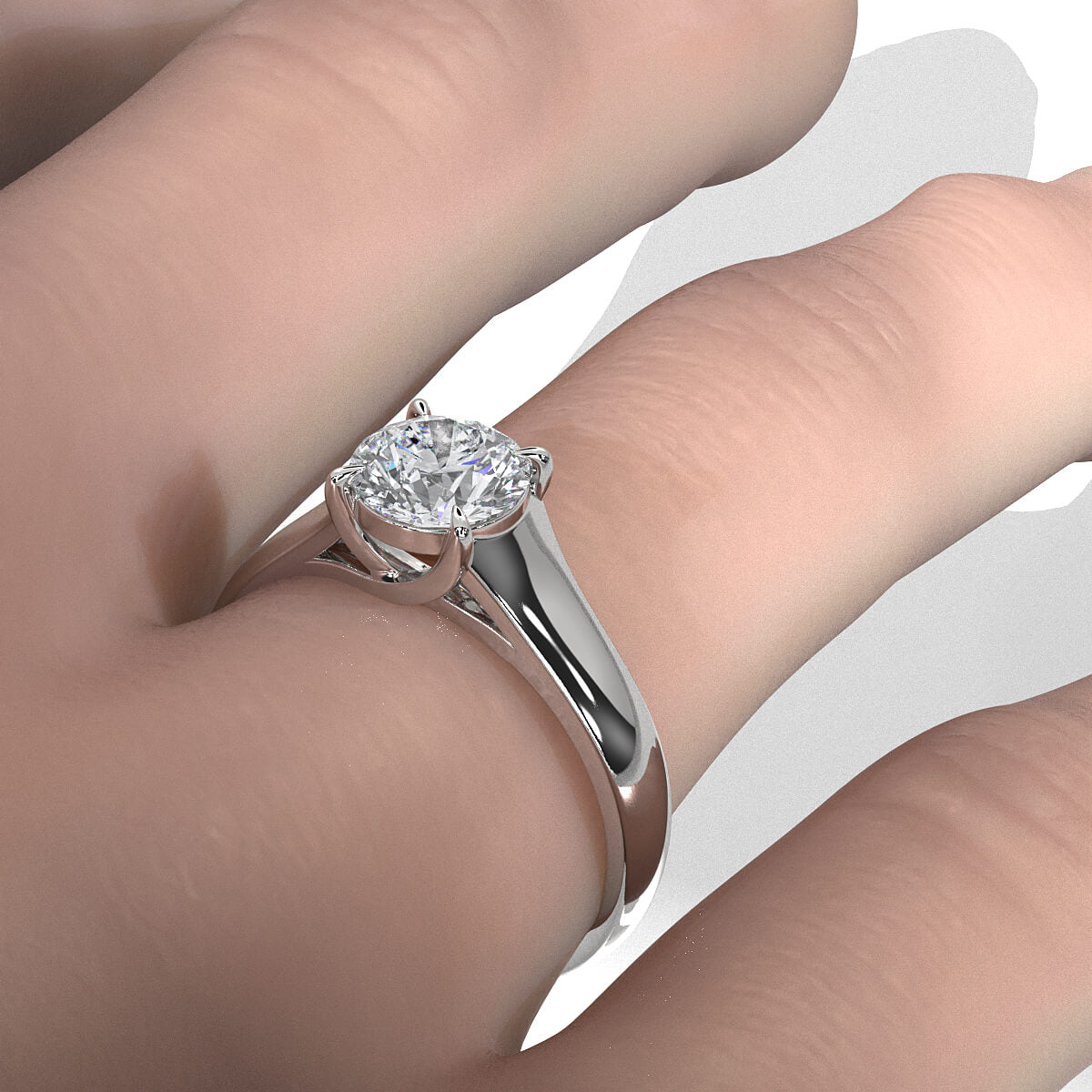 5g Trellis Solitaire Lab Grown Diamond IGI Certified Engagement 5.5mm Ring 1.00 Ctw.